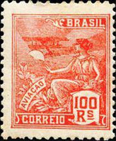 Brazil 1924-1925 Definitives - Agriculture %26 Culture - New Watermark-Stamps-Brazil-Mint-StampPhenom