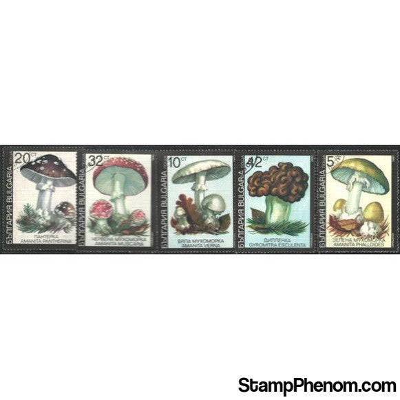 Bulgaria Mushrooms , 5 stamps