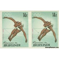 Burundi Olympics Strip , 2 stamps