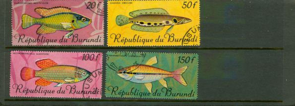 Burundi Fishes , 4 stamps Lot 3 - Burundi Fishes , 4 stamps Lot 3