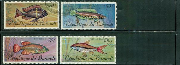 Burundi Fishes , 4 stamps Lot 4 - Burundi Fishes , 4 stamps Lot 4