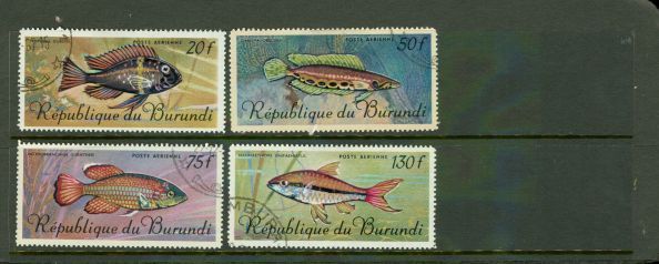 Burundi Fishes , 4 stamps - Burundi Fishes , 4 stamps