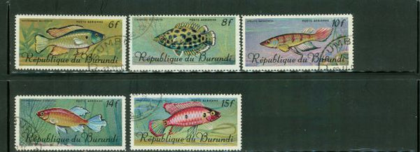 Burundi Fishes , 5 stamps Lot 2 - Burundi Fishes , 5 stamps Lot 2
