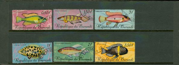 Burundi Fishes , 6 stamps Lot 2 - Burundi Fishes , 6 stamps Lot 2