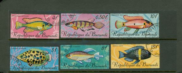 Burundi Fishes , 6 stamps - Burundi Fishes , 6 stamps