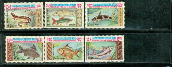 Cambodia Fishes , 6 stamps Lot 2 - Cambodia Fishes , 6 stamps Lot 2