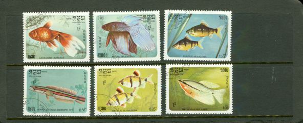 Cambodia Fishes , 6 stamps - Cambodia Fishes , 6 stamps