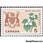 Canada 1964 White Trillium (Trillium grandiflorum) and Arms of Ontario-Stamps-Canada-Mint-StampPhenom