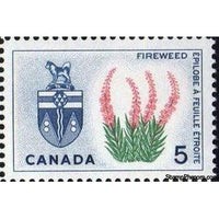 Canada 1966 Fireweed and Arms of Yukon-Stamps-Canada-StampPhenom