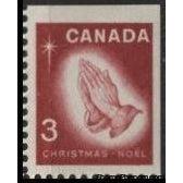 Canada 1966 "Praying Hands" after Durer - Imperf Top and Right-Stamps-Canada-StampPhenom