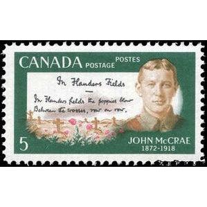 Canada 1968 50th Death Anniversary of John McCrae (1872-1918)-Stamps-Canada-Mint-StampPhenom