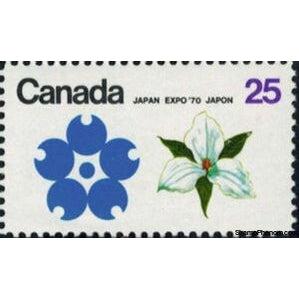 Canada 1970 White Garden Lily (Quebec) and Stylised Cherry Blossom-Stamps-Canada-Mint-StampPhenom
