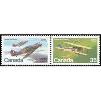 Canada 1980 Curtis JN-4 Canuck / Hawker Hurricane Mk 1-Stamps-Canada-StampPhenom