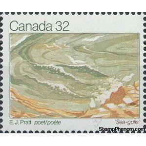 Canada 1983 Woodcut illustrating "Sea Gulls" (Poem by E. J. Pratt)-Stamps-Canada-Mint-StampPhenom