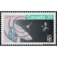 Canada 1986 Early Telephone, Dish Aerial and Satellite-Stamps-Canada-Mint-StampPhenom