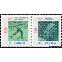 Canada 1987 Cross Country skiing, Ski jumping-Stamps-Canada-Mint-StampPhenom