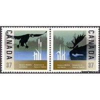 Canada 1988 Duck Landing / Moose Feeding-Stamps-Canada-Mint-StampPhenom