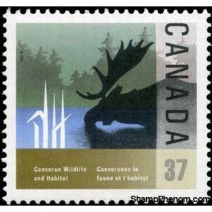 Canada 1988 Moose Feeding in Marsh-Stamps-Canada-Mint-StampPhenom