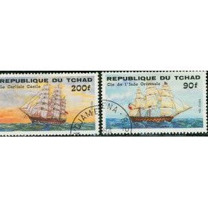 Chad Ships , 2 stamps