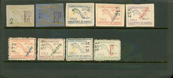 Chile Lot , 9 stamps - Chile Lot , 9 stamps