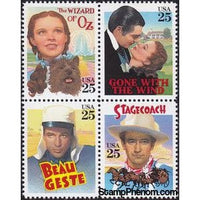 United States of America 1990 Classic Films Block of 4