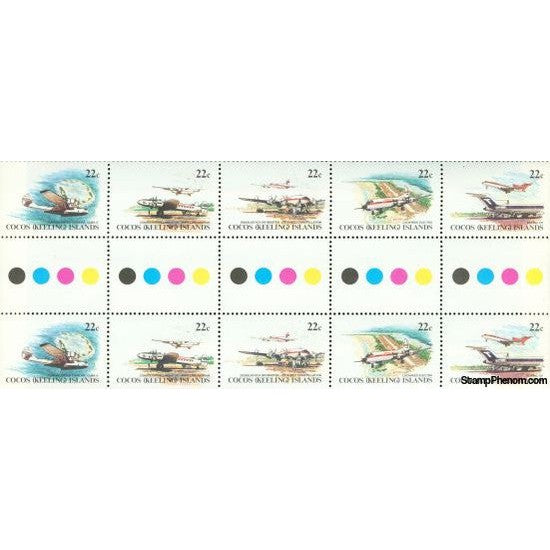 Cocos Islands Airplanes , 10 stamps