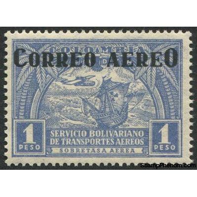 Colombia 1932 - Colombus Ship & Plane - Air Overprints-Stamps-Colombia-StampPhenom