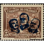 Colombia 1945 Coffee Picking Overprinted in Blue-Stamps-Colombia-Mint-StampPhenom