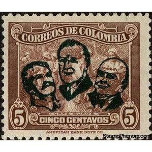 Colombia 1945 Coffee Picking Overprinted in Green-Stamps-Colombia-StampPhenom