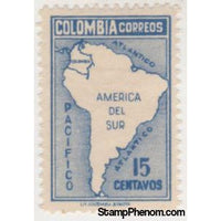 Colombia 1946 Map of South America-Stamps-Colombia-StampPhenom