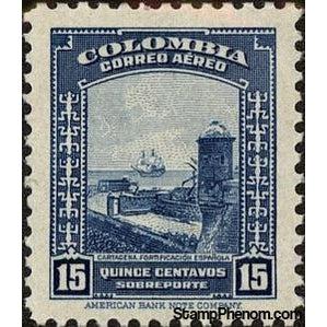Colombia 1948 Spanish Fortification, Cartagena-Stamps-Colombia-StampPhenom