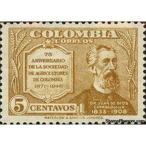 Colombia 1949 Juan de Dios Carrasquilla (1833-1908)-Stamps-Colombia-StampPhenom
