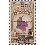 Colombia 1953 Castillo y Rada and Map-Stamps-Colombia-StampPhenom
