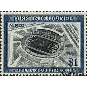 Colombia 1954 A. Girardot Stadium, Medellin-Stamps-Colombia-StampPhenom