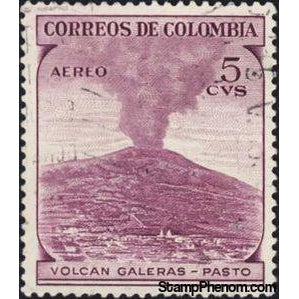 Colombia 1954 Galeras Volcano, Nariño-Stamps-Colombia-Mint-StampPhenom