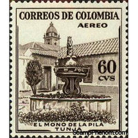 Colombia 1954 Monkey Fountain, Tunja-Stamps-Colombia-StampPhenom