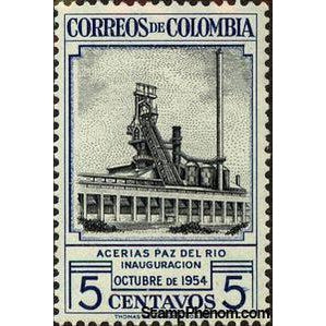 Colombia 1954 Paz del Rio Steel Mill (1954)-Stamps-Colombia-StampPhenom