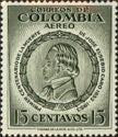 Colombia 1955 José Eusebio Caro (1817-1853),Poet-Stamps-Colombia-StampPhenom