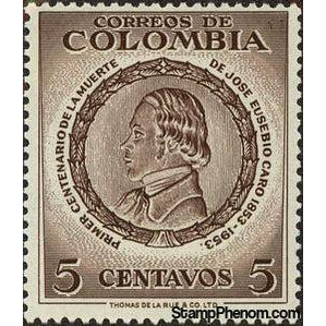 Colombia 1955 José Eusebio Caro (1817-1853),Poet-Stamps-Colombia-StampPhenom