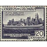 Colombia 1955 M. S. City of Manizales and New York Skyline-Stamps-Colombia-StampPhenom