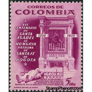 Colombia 1956 Altar of St.Elizabeth, Tomb of Jimenez de Quesada-Stamps-Colombia-StampPhenom