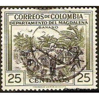 Colombia 1956 Banana harvest, Plantation, Magdalena-Stamps-Colombia-StampPhenom