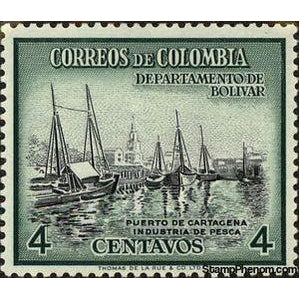 Colombia 1956 Cartagena Harbour-Stamps-Colombia-Mint-StampPhenom