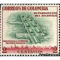 Colombia 1956 Docks of Barranquilla-Stamps-Colombia-Mint-StampPhenom