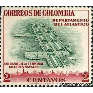 Colombia 1956 Docks of Barranquilla-Stamps-Colombia-Mint-StampPhenom