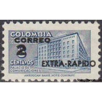 Colombia 1956 Post-building Overprinted-Stamps-Colombia-StampPhenom