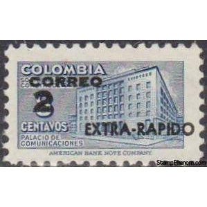 Colombia 1956 Post-building Overprinted-Stamps-Colombia-StampPhenom