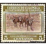 Colombia 1956 Romo-Sinuano Cattle (Bos primigenius taurus)-Stamps-Colombia-StampPhenom