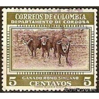 Colombia 1956 Romo-Sinuano Cattle (Bos primigenius taurus)-Stamps-Colombia-StampPhenom