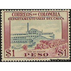 Colombia 1956 Sugar Industry, Cauca Valley Department-Stamps-Colombia-StampPhenom